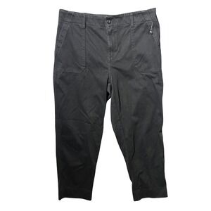 32 Cool Black Womens LT Large Tall Cropped Utility Pants Casual Cargo Capris